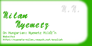 milan nyemetz business card